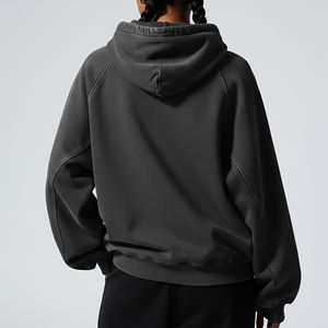 Sweat à capuche surdimensionné en coton 100% de qualité supérieure, avec logo personnalisé, délavé à l'acide, effet vintage, coupe ample, streetwear pour femmes - Product Image 6