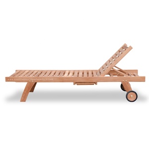 Teak <b>Foldable</b> UV Resistant Durable Sun Loungers Melasti 2 <b>Step</b> for Outdoor Garden and Beach Pool - Product Image 3