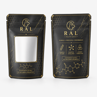 Pochette cosmétique personnalisée imprimée, sac d'emballage pour peptides de qualité alimentaire, sac refermable mat avec fermeture éclair, sac médical en Mylar 10ml 20ml