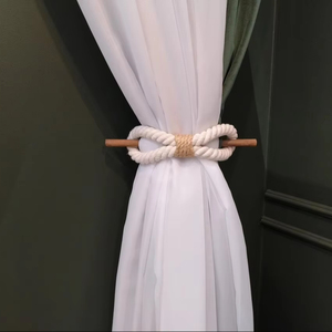 <b>Curtain</b> <b>tie</b> <b>backs</b> - White Cotton rope <b>tie</b> <b>for</b> <b>curtains</b> Ecological home decoration, stylish interior accessory - Product Image 1