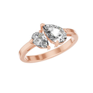 Anillo Toi Et Moi de Dos Piedras de Moissanita Original VVS D, Corte Pera, Engaste de Puntas, Chapado en Rodio, Plata de Ley 925, Joyería Fina - Product Image 4