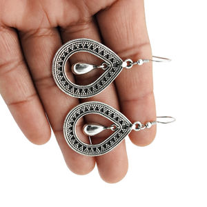 Pendientes clásicos hechos a mano, joyería de plata 925 sólida para mujer, pendientes de estilo bohemio de Plata de Ley 925, regalo perfecto para ella - Product Image 4