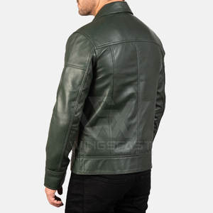 Oem Vestes en cuir de haute qualité pour hommes Prix de gros 2025 Nouvelle arrivée Veste d'hiver en cuir véritable pour hommes - Product Image 4