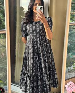 Beautiful Soft Cotton Maxi Made With Beautiful <b>Blend</b> of Azrakh Print - Product Image 5