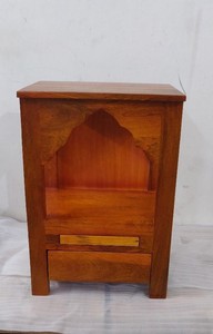 Templo de Madera Natural 100% Hecho a Mano de Lujo, Mandir Premium para el Hogar con Cajón de Tallado Intrincado y Diseño Tradicional - Product Image 5
