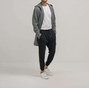 Vente chaude poids lourd Logo personnalisé gaufrage capuche sweat à capuche pour hommes manches longues sur la taille sweats à capuche d'hiver - Product Image 4