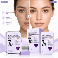 Bandes buccales de collagène et d'alpha-arbutine 7D, 60000mg, haute concentration, éclaircissantes, anti-âge, inhibition de la mélanine, réparation des dommages