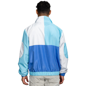 Veste coupe-vent légère personnalisée à demi-zip pour hommes et femmes, panneau de couleur contrastée sur le devant, grande poche, matériau imperméable, taille plus - Product Image 3