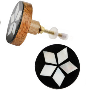 Style américain Résine Bois Laiton Tiroir Porte d'armoire Boutons Tirette Poignée Artisanat pour Cuisine Chambre à coucher Salon Commode Villa - Product Image 2