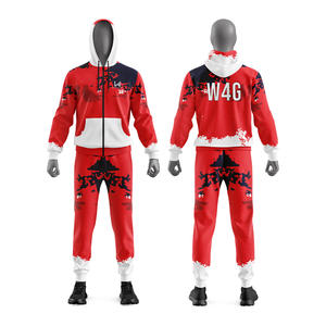 Survêtement sportif d'hiver pour homme W4G, écologique, mi-lourd, à capuche, grande taille, respirant, en coton mélangé, design 2 en 1 - Product Image 3