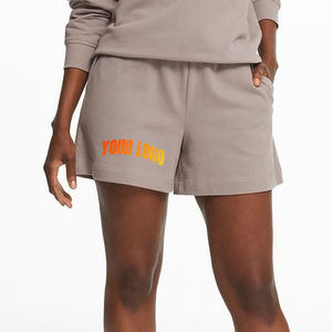 Short pour femme 100% Coton Polaire 350GSM Logo imprimé DTF personnalisé sans ficelles Short respirant pour femme - Product Image 1