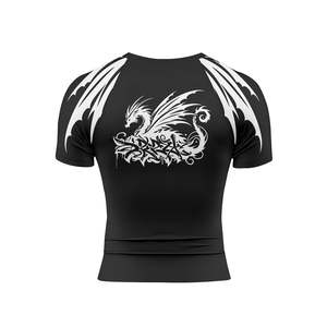 Wholesale Men's Rash Guards Sportswear Custom Logo Digital Print Solid Breathable Lightweight 160g Polyester/Nylon Rash Guards - Product Image 5