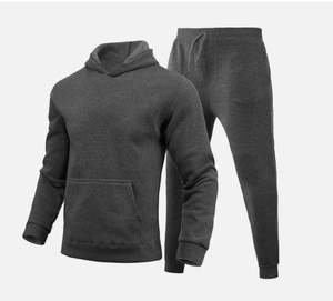 Survêtements unisexes 100 % coton pour le sport et le fitness, ensembles personnalisés avec sweat à capuche et pantalon, streetwear décontracté, maternité, couleurs personnalisées - Product Image 2