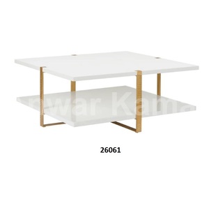 Fabriqué à la main en acier inoxydable noir et dessus en marbre blanc Table d'appoint ronde Snack thé et Table basse pour salon et bureau - Product Image 2