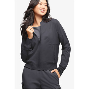 Chaquetas médicas cómodas de enfermera de hospital de manga larga con cremallera de Spandex de invierno para mujer - Product Image 3