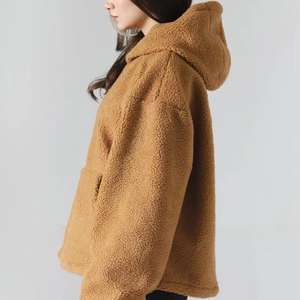 Factory Wholesale High Quality Warm Winter Thick <b>Sherpa</b> Jacket Hooded Manufacture Custom Plain Blank Fleece Jacket <b>Men</b> - Product Image 6