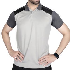 Polo pour homme gris et noir à manches courtes, vêtements de sport élégants, confortables, de haute qualité, tissu respirant, haut décontracté tendance - Product Image 5