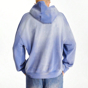 Acid Wash Hoodie Custom Oversized Plain Sunfade Washed <b>Hooded</b> Heavyweight Hoodie Men Wholesale Acid Wash Pullover Hoodies - Product Image 3