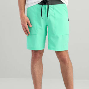 Dernier modèle de short de plage décontracté à taille élastique imprimé à l'écran, logo personnalisé, faible MOQ, antibactérien, extensible, respirant, 100% - Product Image 1