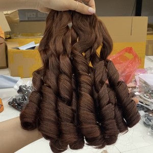 Extensions de cheveux humains vietnamiens à donneur unique à double cuticule alignée dans des tons bruns Bouncy Funmi Egg Curls Style-Fumi - Product Image 2