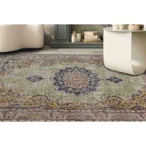 Tapis turc à motif floral : tapis de cuisine facile à nettoyer, tapis imprimé, tapis fin non tissé - Product Image 1