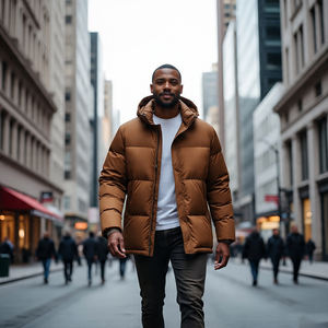 Chaqueta acolchada de alta calidad para hombre de invierno 2024, prendas de vestir informales con cuello levantado y cremallera con Abrigo acolchado de burbujas - Product Image 4