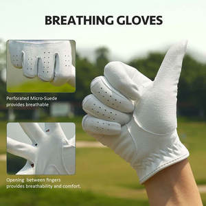 Guantes de Golf de Piel de Oveja Suave para Mujer, Transpirables, Antideslizantes, de Fibra, para Mano Izquierda/Derecha, Logotipo OEM al por Mayor para Deportes de Softbol - Product Image 4
