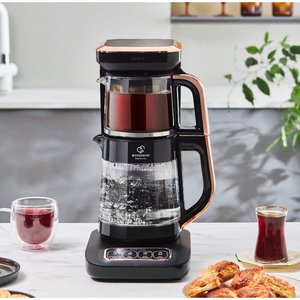 Karaca Robotea Pro 4 in 1 macchina da tè in vetro parlante rame nero - Product Image 1