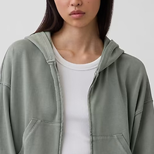 Sweat à capuche en polaire uni pour femmes pour la saison froide Confort Design à prix d'usine avec logo personnalisable et ourlet côtelé / Tissu doux - Product Image 2