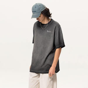 เสื้อยืดทรงหลวมสไตล์แบ็กกี้ ลายฟอกสี สำหรับผู้ชาย แฟชั่นสตรีทแวร์ ผ้าฝ้ายโอเวอร์ไซส์ สกรีนโลโก้ตามสั่ง ทรงหลวม - Product Image 6