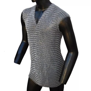 Alta calidad 10mm Butted Ring Armor Medieval Chainmail Camisa sin mangas Recreación Cosplay - Product Image 4