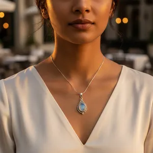 "925 Sterling <b>Silver</b> Rose Gold Moonstone Religious <b>Charm</b> Pendant Rhodium Plated" - Product Image 2