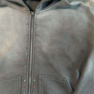 Sweat-shirts à capuche personnalisés avec fermeture éclair, sweat-shirt à capuche pour homme personnalisé avec strass, double fermeture éclair, capuche épaisse de haute qualité, lavage délavé au soleil - Product Image 4