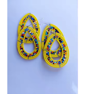 Bijoux délicats multicolores élégants en perles, boucles d'oreilles en forme de goutte d'eau tressées pour femmes, cadeaux de mariage élégants, directement d'Inde - Product Image 3