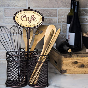 Black Metal Wire Cutlery Holder for Kitchen Restaurant Hotel Home Utensils Caddy in Low Price - Product Image 2
