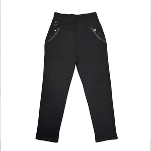 Pantaloni da donna XL a vita alta, elasticizzati, in flanella felpata, traspiranti, eleganti, a gamba dritta, con pizzo, a vita media, effetto stropicciato, comodi e alla moda - Product Image 5