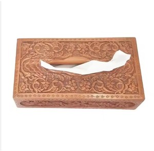 Cubierta de caja de pañuelos de madera en forma de cabaña diferente natural 2 cubierta de caja de pañuelos de color de madera decoración de mesa y accesorios - Product Image 6