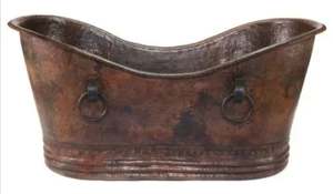 คุณภาพสูงโบราณคู่อ่างอาบน้ำฟรีทองแดงตอกด้วยค้อนเสร็จสิ้นรองเท้าแตะเดี่ยวที่มีนิกเกิลด้านนอกสำหรับห้องน้ำ - Product Image 3