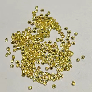 อัญมณีแซฟไฟร์สีเหลืองเจียระไนแบบเหลี่ยมเพชรพลอยสีเหลืองทรงกลมสวยงาม1.5มม. ตามธรรมชาติ - Product Image 4