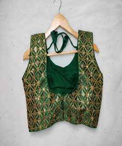 Listo para usar Mujeres indias Diseñador Bordado Blusas DE TRABAJO Ropa de fiesta Diseñador de bodas Última blusa de desgaste de las señoras Alphanumero - Product Image 6