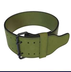 Cinturón de Fitness para gimnasio con logotipo personalizado para hombres y mujeres, Material de piel de vaca de estilo informal, cuero genuino, hierro, levantamiento de pesas - Product Image 5