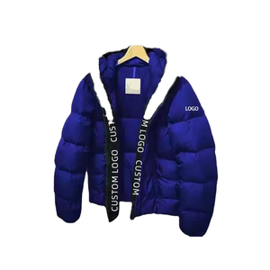 Blouson d'hiver éco-responsable pour homme, à capuche, épais, rembourré, logo imprimé sur le devant, en laine, streetwear décontracté - Product Image 4