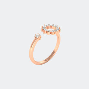 Anillo de Oro de 14k con Diamantes Redondos de 0.20CTW en Forma de Flor, Cultivados en Laboratorio, Color D, Joyería Minimalista Floral para Mujer, Apilable - Product Image 2