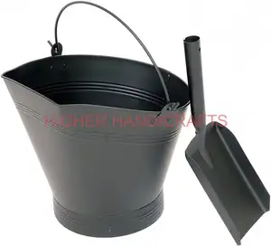 Scuttle Hod avec pelle Cendres Fire Pits Pail Pellet Coal Hod Basket Iron Coal Bucket Cheminée Accessoires Direct Factory Pric