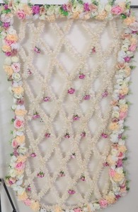 Bride Entryway Phoolon Ki Chaddar Gajra kanopi bunga tradisional India Punjabi Pernikahan Aksesori kanopi pengantin mawar
