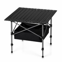 Table de pique-nique carrée en acier inoxydable pliable pour jardin et extérieur