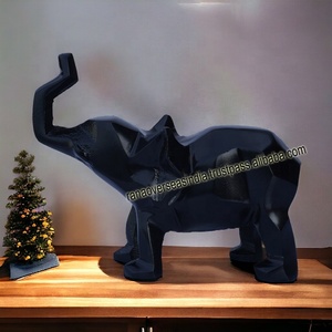 Metal <b>Elephant</b> Figurines Sculpture <b>Decorative</b> <b>Elephant</b> Feng Shui Statue With Trunk up for Office Shop Hotel - Product Image 6