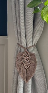 Sujetador de Cortina de Macramé con Forma de Hoja, Amarre de Cortina Hecho a Mano, Estilo Moderno, Decoración de Cortina de Algodón - Product Image 2