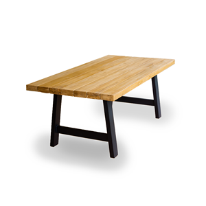 Table de jardin en teck massif, table à manger extérieure moderne, mobilier d'extérieur personnalisable en couleur pour hôtel, villa, cour. - Product Image 3