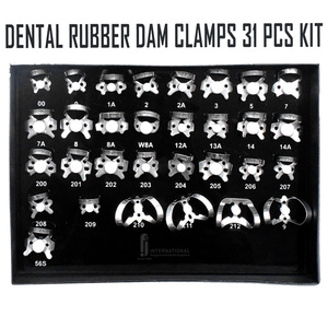 Vente chaude 31 pièces Premium allemand en acier inoxydable manuel outils chirurgicaux dentaires réutilisables en caoutchouc barrage pinces Instruments CE - Product Image 5